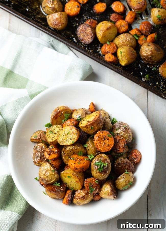 roasted veggies and herbs
