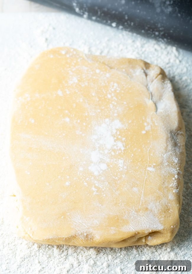 Buttery Scottish Shortbread Delight 5 Rectangle of shortbread dough.