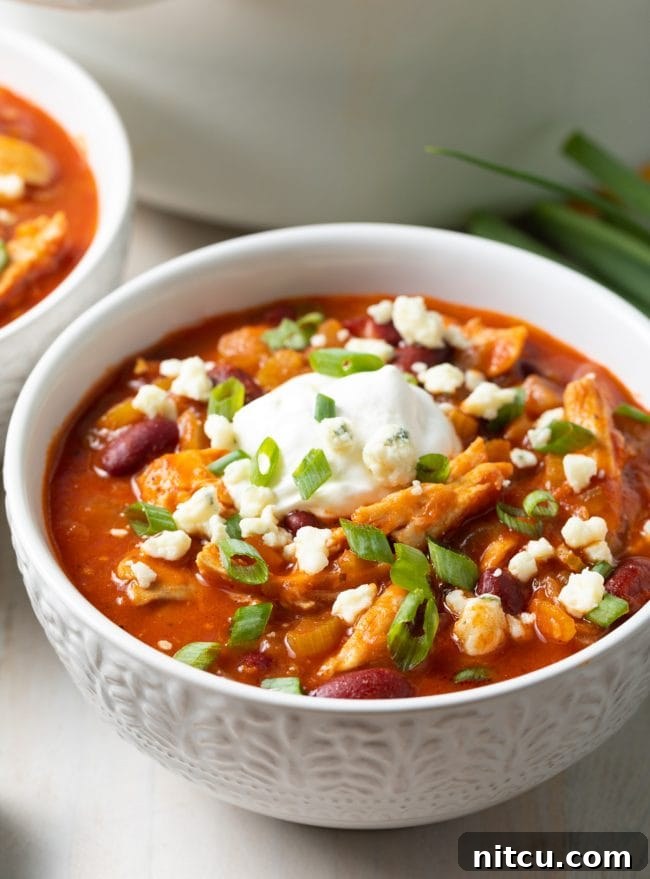 easy buffalo chicken chili