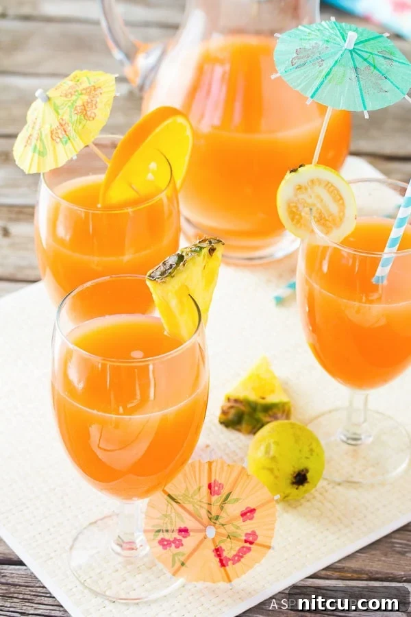 POG Punch Hawaiian Cocktail - Bright and Colorful Drink