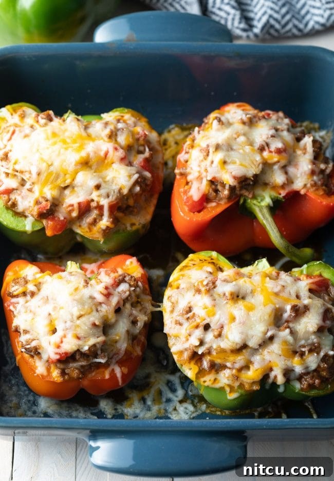 Savory Keto Bell Pepper Boats 8 Keto stuffed peppers baked with cheese