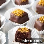 Finished chocolate petit fours beautifully presented.